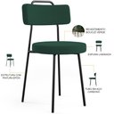 Ver imagem 4 de Kit 04 Cadeiras Decorativas Estofada Para Sala De Jantar Barcelona L02 Bouclê Verde - Lyam Decor