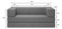 Ver imagem 5 de Sofá Modular Dobrável 3 em 1 Puff Sofá Cama Confortável em Espuma Alta Densidade - Cinza
