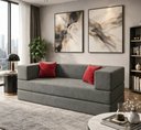Ver imagem 1 de Sofá Modular Dobrável 3 em 1 Puff Sofá Cama Confortável em Espuma Alta Densidade - Cinza