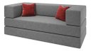 Ver imagem 4 de Sofá Modular Dobrável 3 em 1 Puff Sofá Cama Confortável em Espuma Alta Densidade - Cinza