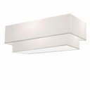 Ver imagem 1 de Plafon Duplo Retangular Vivare Md-3071 Cúpula em Tecido Bivolt Branco-branco 127/220v