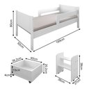 Ver imagem 2 de Conjunto Cama Luna Plus e Armário Multiuso Ouro 2 Portas MDP MDF 92cm Off Branco Conffort Casa