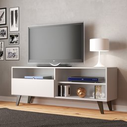 Rack de Tv até 55 Pol. Saragoça com 1 Porta - Branco - 3