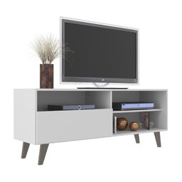 Rack de Tv até 55 Pol. Saragoça com 1 Porta - Branco - 1