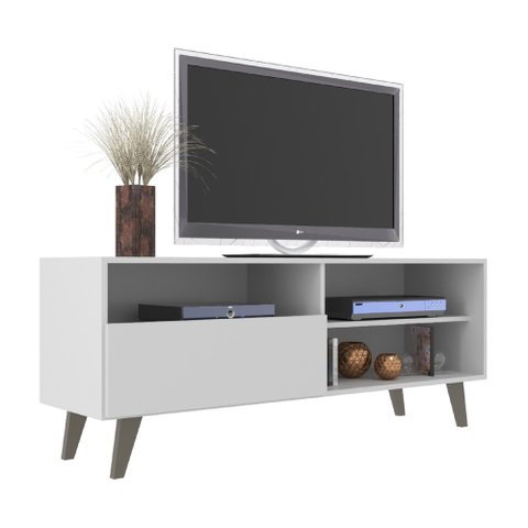 Rack de Tv até 55 Pol. Saragoça com 1 Porta - Branco