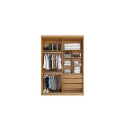 Guarda-roupa solteiro espelho 1,80m 100%MDF - Veneza-Nature - Bianchi Móveis - 2