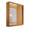 Guarda-roupa solteiro espelho 1,80m 100%MDF - Veneza-Nature - Bianchi Móveis - 1