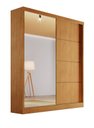 Ver imagem 1 de Guarda-roupa solteiro espelho 1,80m 100%MDF - Veneza-Nature - Bianchi Móveis