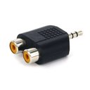 Ver imagem 2 de Adaptador Conector P2 Macho para 2x Rca Fêmea Preto
