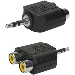 Adaptador Conector P2 Macho para 2x Rca Fêmea Preto - 3
