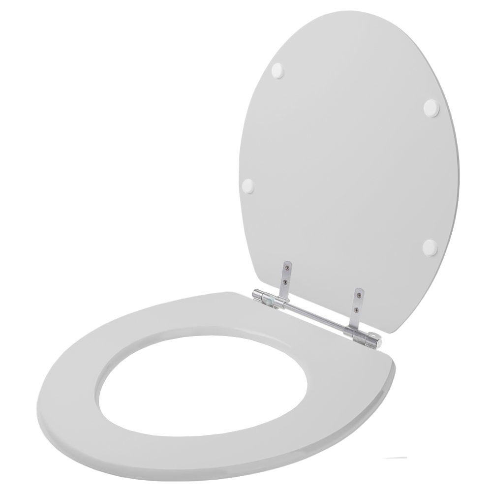 Assento Sanitário Tampa de Vaso Madeira MDF Laqueado Convencional Oval Universal 6lpf - Cinza - 2