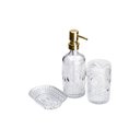 Ver imagem 1 de Conjunto 3 Pçs para Banheiro de Vidro Pierre Dourado Lyor 7056