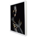 Ver imagem 2 de Quadro Decorativo Mulher Fashion em Moldura Caixa Tacolado Moldura Trad 1cm Preta sem Vidro 40 X 60c