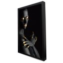 Ver imagem 5 de Quadro Decorativo Mulher Fashion em Moldura Caixa Tacolado Moldura Trad 1cm Preta sem Vidro 40 X 60c
