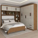 Ver imagem 1 de Guarda-Roupa Casal Modulado com Cama Paradise 10 Portas 6 gavetas freijó/Off White - Panorama Móveis