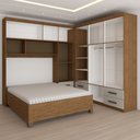 Ver imagem 6 de Guarda-Roupa Casal Modulado com Cama Paradise 10 Portas 6 gavetas freijó/Off White - Panorama Móveis