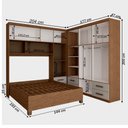 Ver imagem 4 de Guarda-Roupa Casal Modulado com Cama Paradise 10 Portas 6 gavetas freijó/Off White - Panorama Móveis