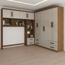 Ver mais imagens de Guarda-Roupa Casal Modulado com Cama Paradise 10 Portas 6 gavetas freijó/Off White - Panorama Móveis