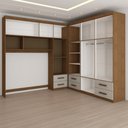Ver imagem 7 de Guarda-Roupa Casal Modulado com Cama Paradise 10 Portas 6 gavetas freijó/Off White - Panorama Móveis