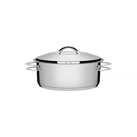 Caçarola Tramontina Solar Rasa em Aço Inox Fundo Triplo com Tampa e Alças 20 Cm 2,9 L Tramontina
