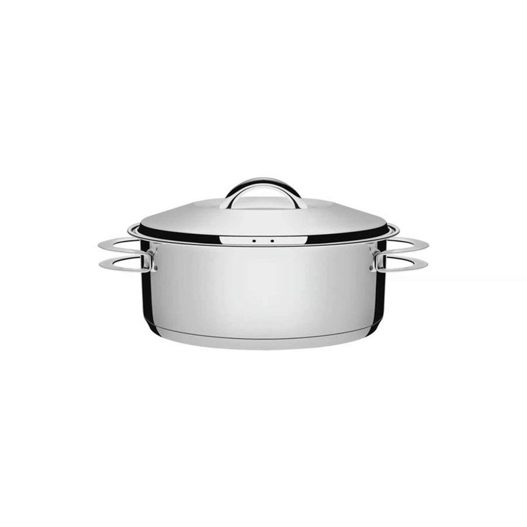 Caçarola Tramontina Solar Rasa em Aço Inox Fundo Triplo com Tampa e Alças 20 Cm 2,9 L Tramontina Caçarola Tramontina Solar Rasa em Aço Inox Fundo Triplo com Tampa e Alças 20 Cm 2,9 L Tramontina