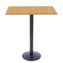 Ver imagem 1 de Mesa Bistrô Zeta Ferro Preto 111,50 Cm Alt Base Disco Tampo Mdp Quadrado 70 Cm Larg X 2,50 Cm