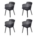 Ver imagem 1 de Kit 4 Cadeiras Mena Marcela Montreal Or Design Almofada em Pu Preto Estrutura em Polipropileno