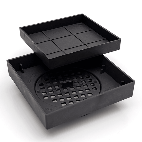 Ralo Invisivel Quadrado 11x11 Preto