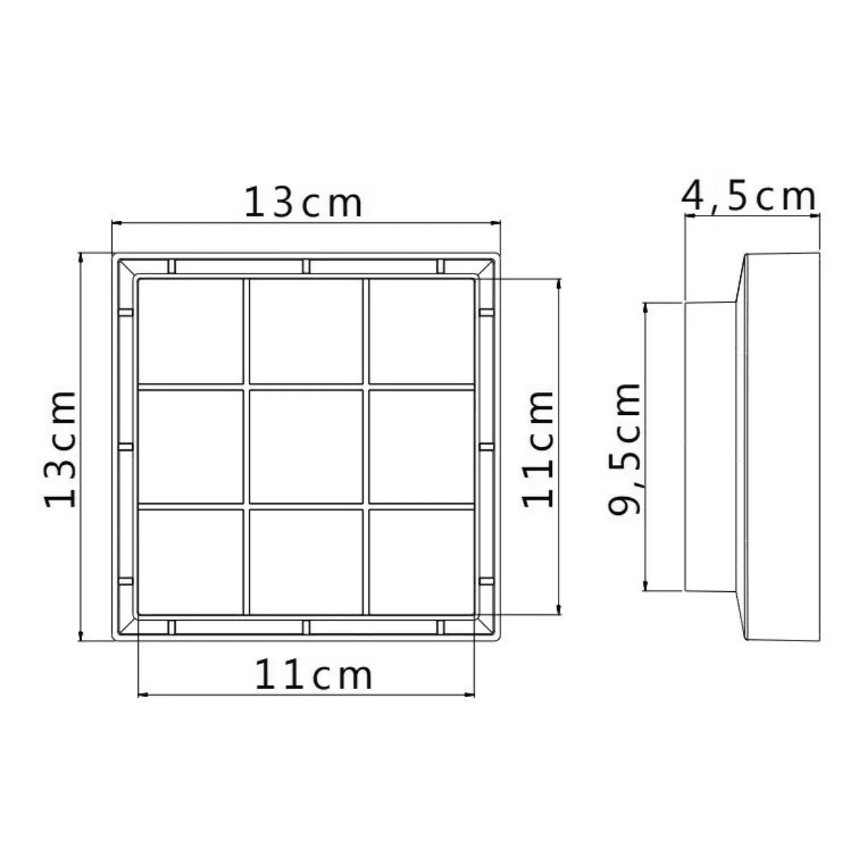 Ralo Invisivel Quadrado 11x11 Preto - 7