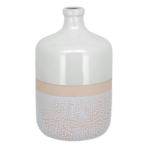 Vaso Decorativo Enfeite Casacerâmica 30x18x18cm Marfim