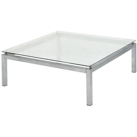 Mesa Centro Dakot Quadrada Tampo Vidro Base Cromada 1,00 Mt (larg) - 41163