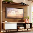 Ver imagem 1 de Rack Madesa Dubai e Painel para Tv até 65 Polegadas com Pés - Rustic/branco 6e5z