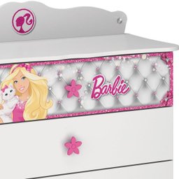Cômoda Barbie Disney Star 4 Gavetas Pura Magia Branco - 2
