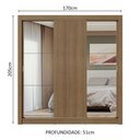 Ver imagem 4 de Guarda-roupa Casal 3 Portas de Correr com Espelhos Rustic Nobre Madesa
