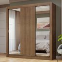 Ver imagem 1 de Guarda-roupa Casal 3 Portas de Correr com Espelhos Rustic Nobre Madesa