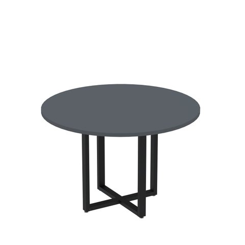 Mesa de Reunião Redonda 100cm MRR1100P25TUB Cinza/Grafito/Preto