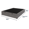 Base Box Baú Casal Cinza de Madeira 138cm KazaMix - 3