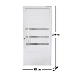 Porta Pivotante de Alumínio 210 x 120cm com Puxador e Friso Veneza Esquadrias Bergamo - 5