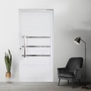 Ver imagem 1 de Porta Pivotante de Alumínio 210 X 120cm com Puxador e Friso Veneza Esquadrias Bergamo