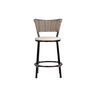 Banqueta Americana Baixa Cozinha Balcao Bar Gourmet de Junco:sucupira/bege - 1