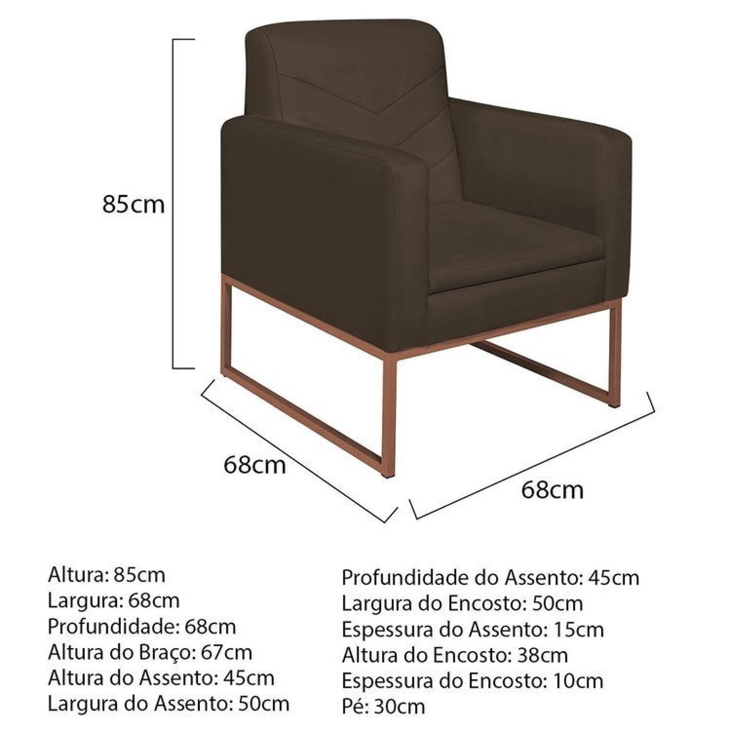 Kit 2 Poltronas Corano Base de Ferro Bali - 3