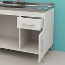 Ver imagem 6 de Gabinete de Cozinha 3 Porta e 1 Porta Armário 114cm Multiuso:Branco/Preto