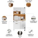 Ver imagem 3 de Armário de Cozinha Compacta 91cm Morgan Cinamomo/branco A15 - Mpozenato