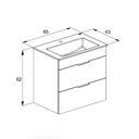 Ver imagem 2 de Gabinete Integrado 2 Gavetas 65cm x 62cm com Lavatório Cube Branco