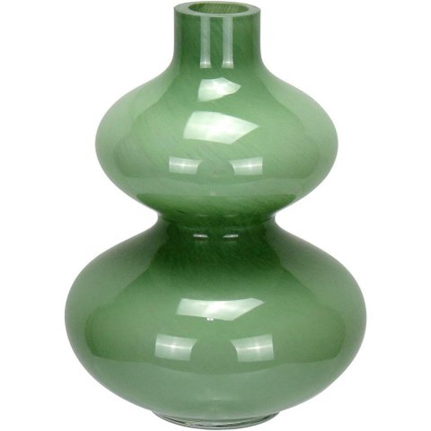 Vaso Decorativo Enfeite Casa Garrafa Home&co Vidro 18x13x13cm Verde