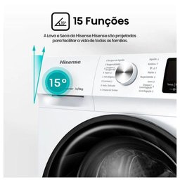 Lava e Seca 11kg Hisense Branca com 11 Programas de Lavagem Steam Wi-fi Wd3s11 Branco 220v - 3