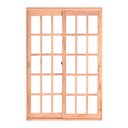 Ver imagem 1 de Porta Balcão de Correr de Madeira Eucalipto Quadriculada 2 Folhas Reto Bat.12 Cm Esel-216ax200l