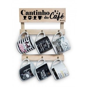 PORTA XICARAS MADEIRA CANTINHO DO CAFE