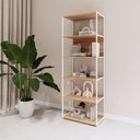 Ver imagem 1 de Estante Industrial Mac Br F5 5 Prateleiras MDP Metal Macadâmia com Branco F5 Office