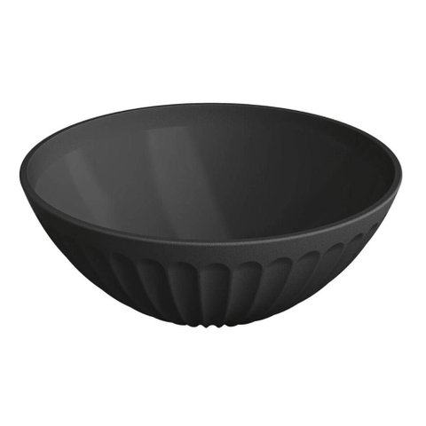 Saladeira 1l Tigela Redonda Plástica Preta 18x7,5cm Pipoca